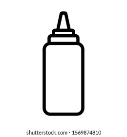 sauce bottle icon outline vector