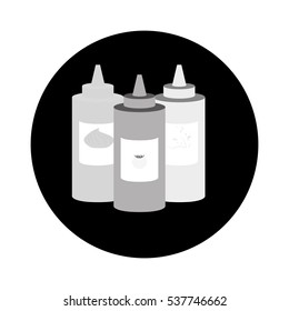 sauce bottle icon over white background. vector illustration