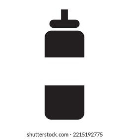 Sauce bottle icon vector design template in black color isolated sign on white background