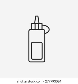 Sauce Bottle Line Icon