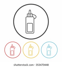 sauce bottle line icon