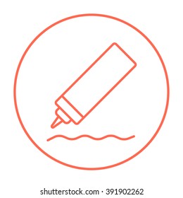 Sauce bottle line icon.