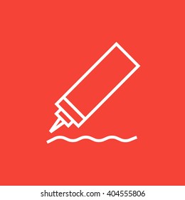 Sauce bottle line icon.