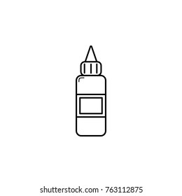 Sauce bottle line icon on white background