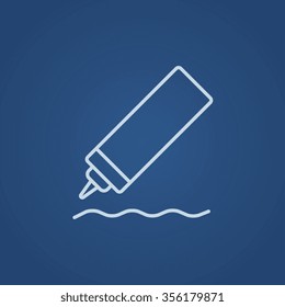 Icono de la línea del frasco de Sauce para web, móvil e infografía. Icono azul claro del vector aislado en fondo azul.
