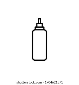 Umriss-Symbol für Sauce-Flasche. Ketschup und Senfflasche. Plastikflasche drücken. Plastikmüll. Null Abfall. Vektorillustration-Illustrations-Design-Stil für Web-, Mobil- und Infografiken.