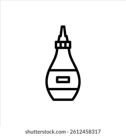 sauce bottle outline icon. ketchup black line illustration.