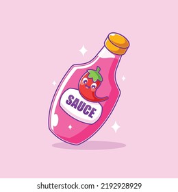 Sauce bottle packaging cartoon design