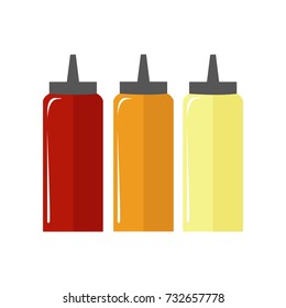 Sauce Bottle Simple Flat Illustration