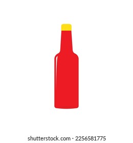 Sauce in bottle stock image logo vector