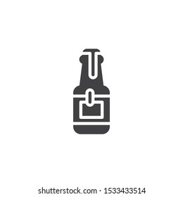 Sauce bottle vector icon. filled flat sign for mobile concept and web design. Ketchup or Mayonnaise bottle glyph icon. Symbol, logo illustration. Vector graphics