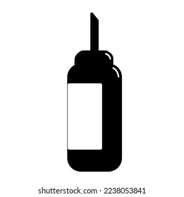 sauce bottle vector icon isolated on white background, vector illustration, cookware, kitchenware