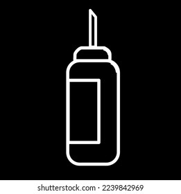 icono del vector de botella de salsa aislado en fondo negro, ilustración vectorial, utensilios de cocina