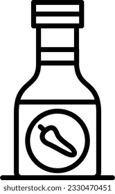 Sauce Bottle Vector Icon Line Style