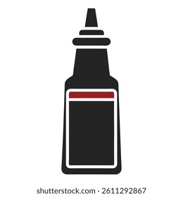  sauce bottle vector icon silhouette on white background
