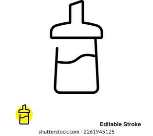 Sauce Bottle Vector Line Icon