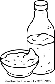 Sauce Flasche. Vektorsymbol.