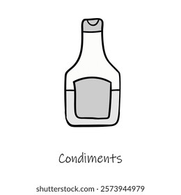 Sauce Bottle Vector. Playful and stylish icon for food-related designs.