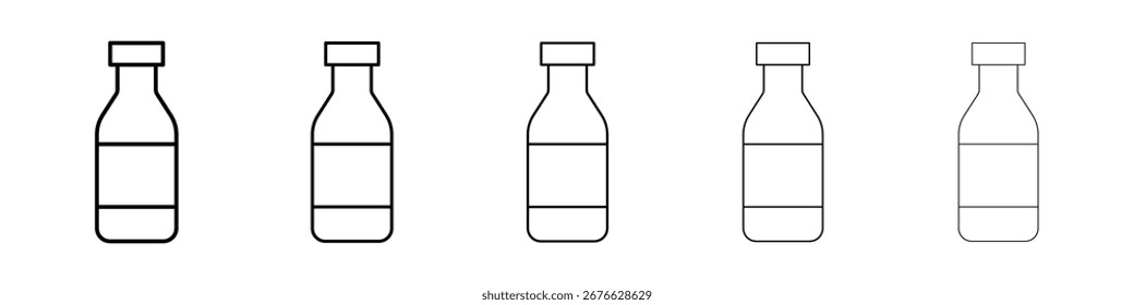 Icono de botellas de salsa lleno de concepto de signo plano para el Diseño web.