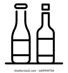 Sauce bottles icon. Outline sauce bottles vector icon for web design isolated on white background