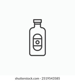 Sauce bottles thin liner icon isolated