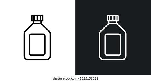 Sauce bottlesline in Thin line black color. flat simple vector symbols illustration.