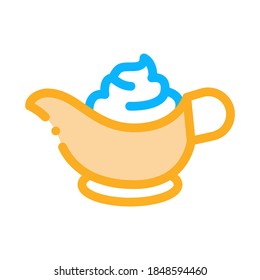 sauce bowl mayonnaise icon vector. sauce bowl mayonnaise sign. color symbol illustration