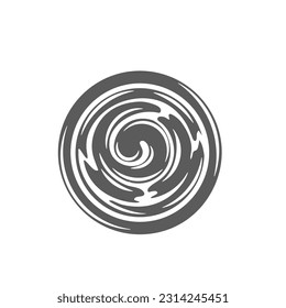 Sauce in bowl, top view glyph icon vector illustration. Stamp of small cup with ketchup for burger, yogurt or mayonnaise delicious dip, whirlpool swirls of spicy mustard or barbecue sauce for dish