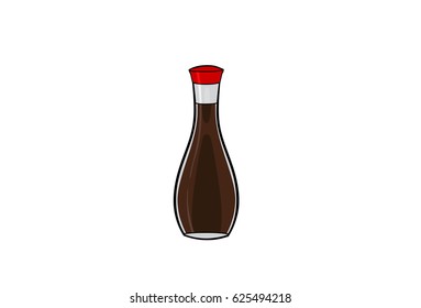 sauce, cartoon hand drawn illustration isolated on white background