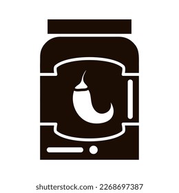 sauce chili pepper icon isolated silhouette