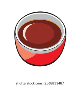 Sauce in a deep bowl. Vector illustration