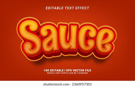 vector de efecto de texto modificable de salsa