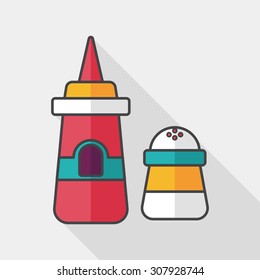 sauce flat icon with long shadow,eps10