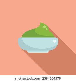 Sauce green wasabi icon flat vector. Stem face asian food. Food sushi healthy