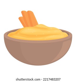 Sauce hummus icon cartoon vector. Pita tahini. Bowl cuisine