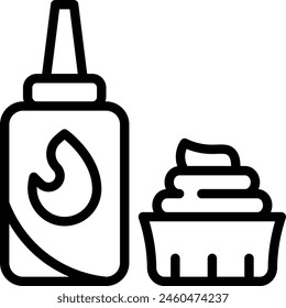 Sauce Icon. Sauce bottle line icon
