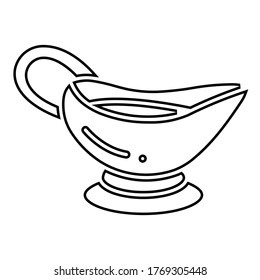 Icono de Sauce, signo de vector de contorno, pictograma de estilo lineal aislado en blanco. Símbolo, ilustración del logotipo. Trazo editable. Ilustración vectorial Eps10.