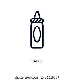 sauce icon. Thin line sauce icon from kitchen collection. Outline vector isolated on white background. Editable sauce symbol can be used web and mobile