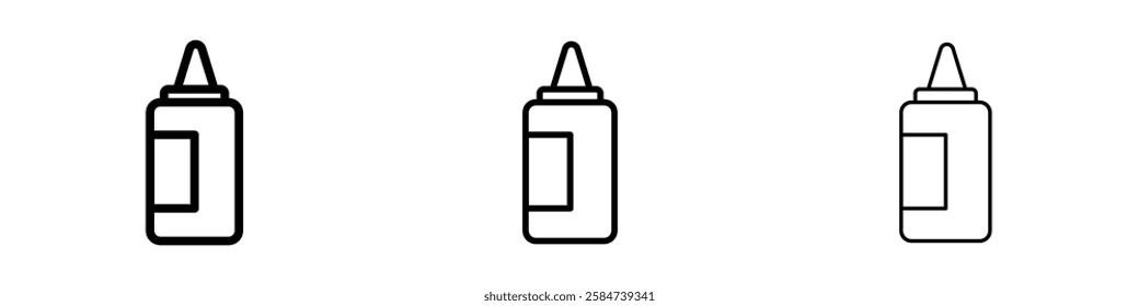 Sauce icons in three different stroke lines