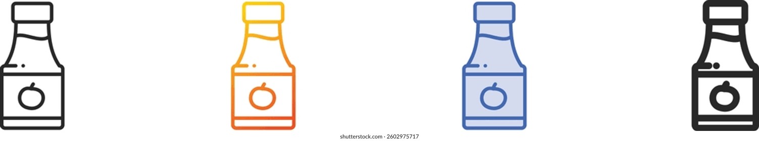 sauce icon.Thin Linear, Gradient, Blue Stroke and bold Style Design Isolated On White Background