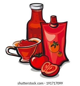 sauce and ketchup