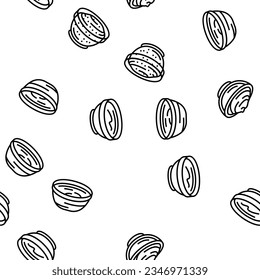 sauce ketchup food mayonnaise Vector Seamless Pattern Thin Line Illustration