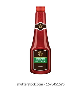 Sauce of ketchup vector icon.Realistic vector icon isolated on white background sauce of ketchup .