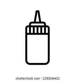 sauce liquid bottle food editable outline icon.