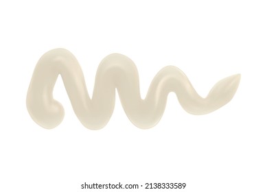 Sauce mayonnaise cream spot realistic composition isolated on blank background vector illustration