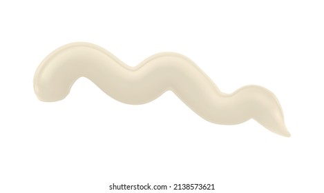 Sauce mayonnaise cream spot realistic composition isolated on blank background vector illustration