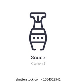 sauce outline icon. isolated line vector illustration from kitchen 2 collection. editable thin stroke sauce icon on white background