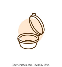 Sauce packaging black line icon. Take away package.