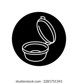 Sauce packaging black line icon. Take away package.