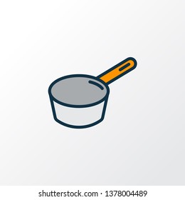 Sauce pan icon colored line symbol. Premium quality isolated pot element in trendy style.